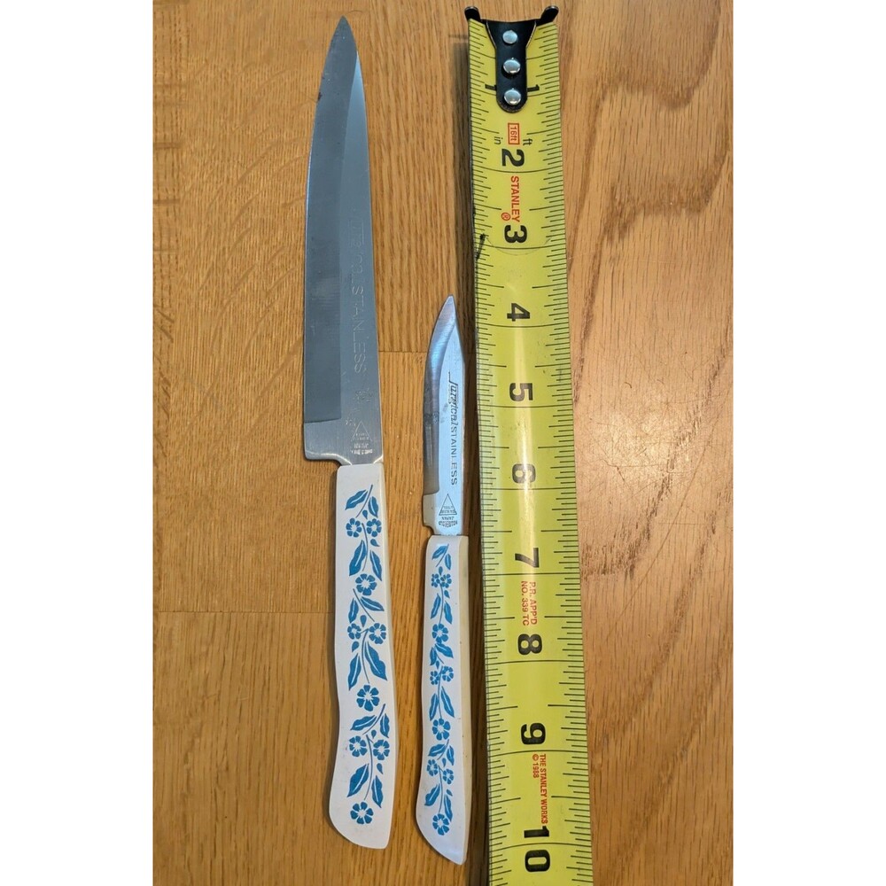 Vtg Household Japan Stainless Corning Blue Cornflower Knive Set Of 6 - Picture 8 of 9